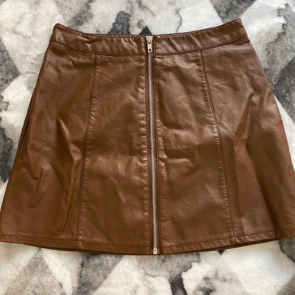 Faux leather skirt